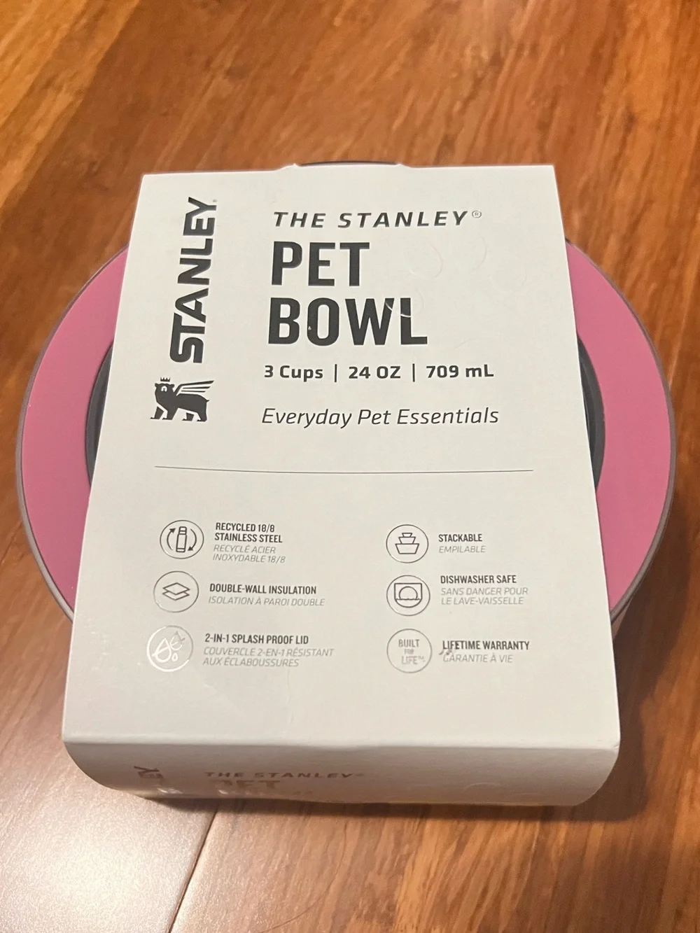 Stanley Western Pink Stainless Pet Bowl